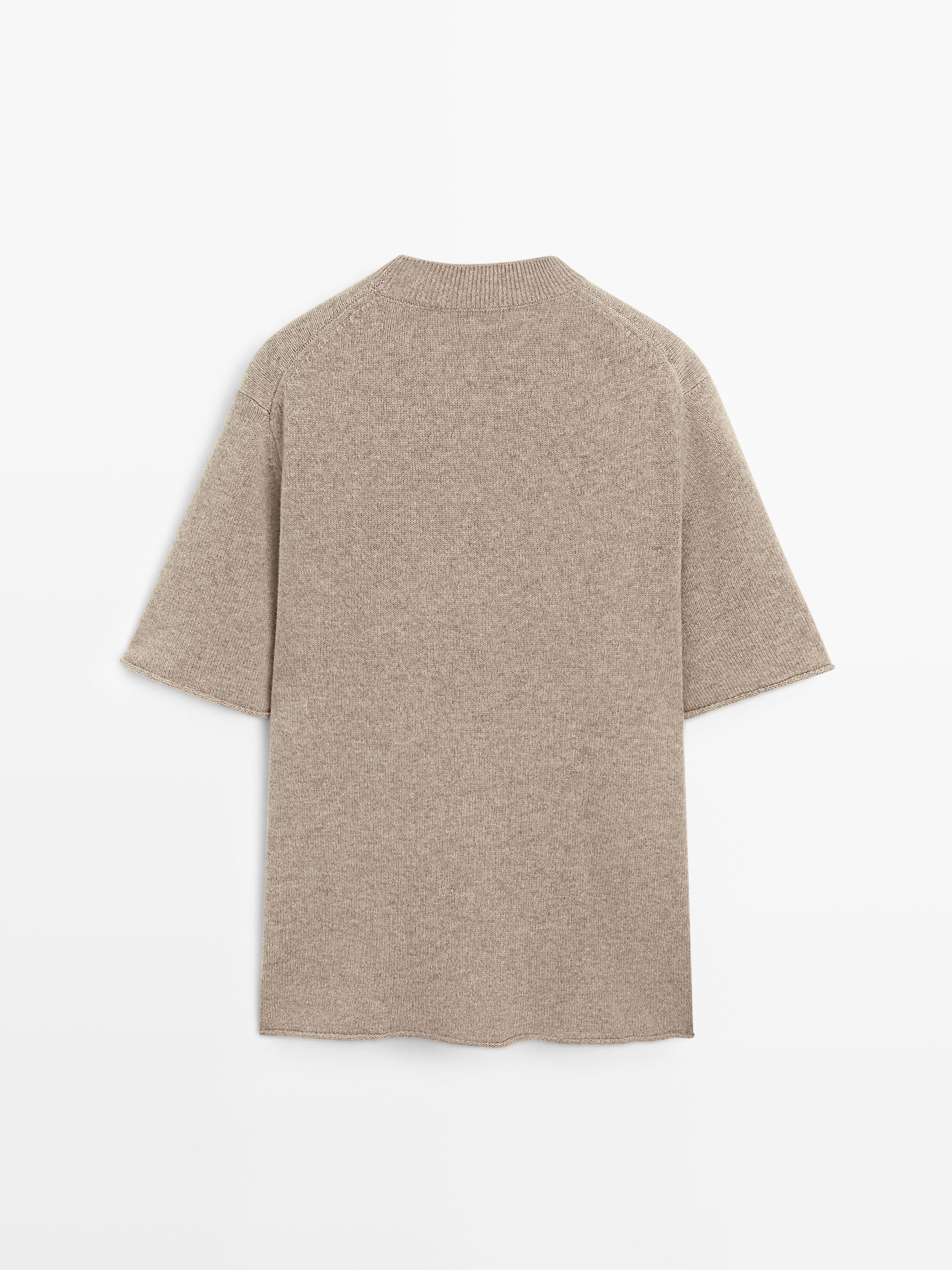 100% wool oversize short sleeve sweater